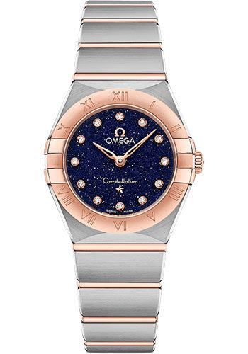 Omega Constellation Quartz - 25 mm Steel And Sedna Gold Case - Blue Glass Diamond Dial - 131.20.25.60.53.002