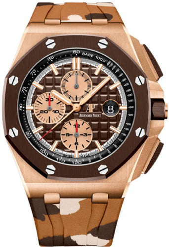 Audemars Piguet Royal Oak Offshore Selfwinding Chronograph Rose Gold Brown Index Dial & Ceramic Bezel Rubber Bracelet | 26401RO.OO.A087CA.01