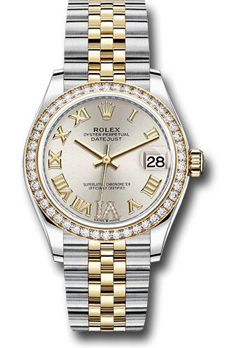 Rolex Steel and Yellow Gold Datejust 31 Watch - Diamond Bezel - Silver Diamond Roman Six Dial - Jubilee Bracelet - 278383RBR sdr6j