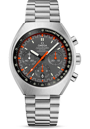 Omega Speedmaster Mark II Co-Axial Chronograph Watch - 42.4 mm Barrel-Shaped Polished And Brushed Steel Case - Grey Dial - Steel Bracelet - 327.10.43.50.06.001