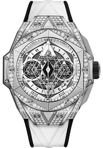 Hublot Big Bang Sang Bleu II Titanium White Pave Watch - 45 mm - White Skeleton Dial - White and Black Rubber Strap-418.NX.2001.RX.1604.MXM20