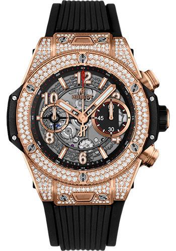 Hublot Big Bang Unico King Gold Pave 42mm Watch - 42 mm - Black Skeleton Dial-441.OX.1180.RX.1704