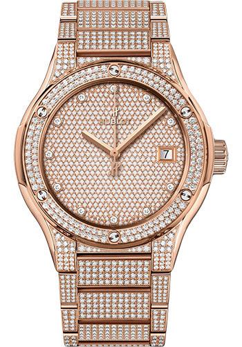 Hublot Classic Fusion King Gold Full Pave Bracelet Watch - 45 mm - Gem Set Dial-510.OX.9000.OX.3704