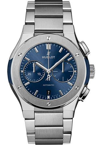 Hublot Classic Fusion Blue Chronograph Titanium Bracelet Watch - 42 mm - Blue Dial-540.NX.7170.NX