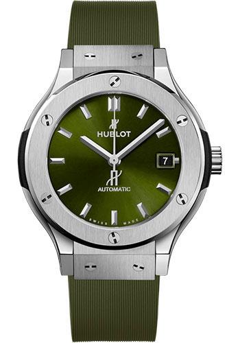 Hublot Classic Fusion Titanium Green Watch - 38 mm - Green Dial - Green Lined Rubber Strap-565.NX.8970.RX