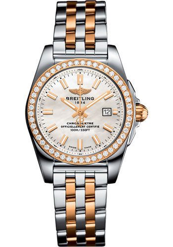 Breitling Galactic 29 Sleek Watch - Steel & rose Gold, gem-set bezel - Mother-Of-Pearl Dial - Steel And Rose Gold Bracelet - C7234853/A791/791C