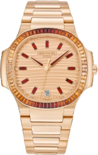 Patek Philippe Nautilus Ladies Rose Gold Gemset Bezel | 7118/1300R-001