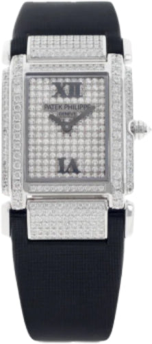 Patek Philippe Twenty~4 Ladies Medium 31 x 30mm Baguette Diamond Roman White Gold Diamond Set Quartz | 4911G-001