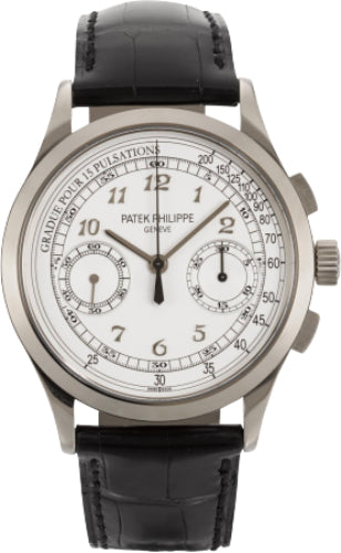 Patek Philippe Complications Chronograph 39.4mm Silver White Arabic White Gold Manual | 5170G-001