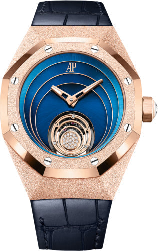 Audemars Piguet Royal Oak Concept Frosted Gold Flying 38.5mm Tourbillon Rose Gold Blue | 26630OR.GG.D326CR.01