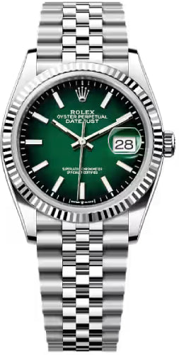 Rolex Datejust 36 Oystersteel White Gold Green Ombré Dial Jublee Bracelet - 126234 - 2026