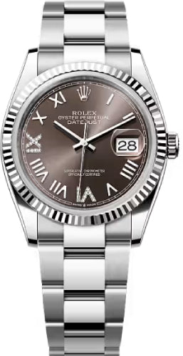 Rolex Datejust 36 Oystersteel White Gold Dark Gray Diamond Set Dial Oyster Bracelet - 126234 - 2026