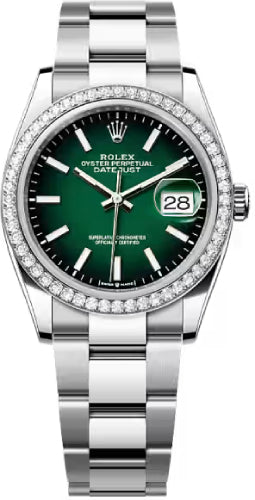 Rolex Datejust 36 Oystersteel White Gold Green Ombré Dial Oyster Bracelet - 126284Rbr - 2026