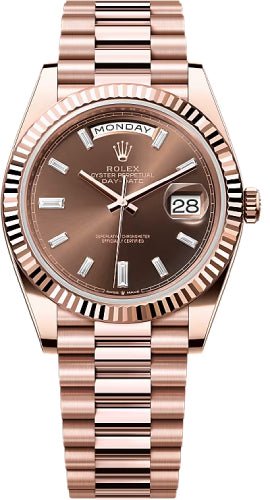 Rolex Day-Date 40 40mm Chocolate Diamond Set Dial - 228235