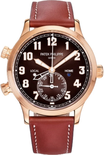 Patek Philippe Complications Calatrava Pilot Travel Time Rose Gold Brown Dial | 7234R-001