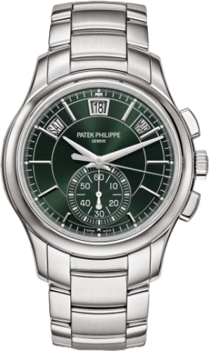 Patek Philippe Complications Flyback Chronograph Annual Calendar Stainless Steel Olive Green Dial | 5905/1A-001