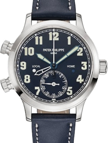 Patek Philippe Complications Calatrava Pilot Travel Time White Gold Blue Dial | 7234G-001