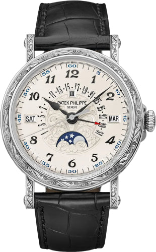 Patek Philippe Grand Complications 38 mm Perpetual Calendar with Retrograde Date Hand White Gold Silver Opaline Dial - 5160/500G-001