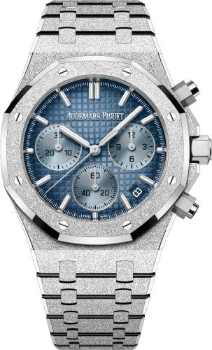 Audemars Piguet Royal Oak 41mm  Chronograph Frosted White Gold Blue Dial - 26240BC.GG.1324BC.02