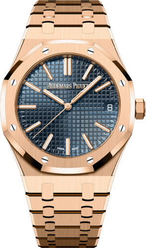 Audemars Piguet Royal Oak 41mm Rose Gold Blue Dial Watch - 15510OR.OO.1320OR.03