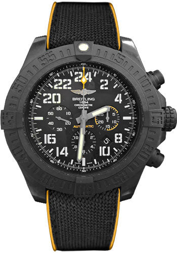 Breitling Avenger Hurricane Watch - 50mm Breitlight Case - Volcano Black Dial - Anthracite Yellow Military Rubber Strap - XB1210E4/BE89/257S/X20D.4